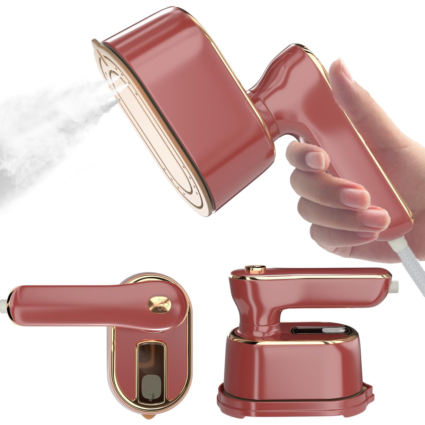 Travel Steamer Iron for Clothes Mini - Portable Ironing Machine Travel Small Size Portable Steamer Travel College Dorm Home Essentials Steamer for Clothes(White)