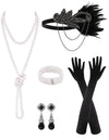 PLULON 6 Pcs 1920s Flapper Accessories for Women, Great Gatsby Flapper Accessories Fashion Roaring 20s Costume for Women