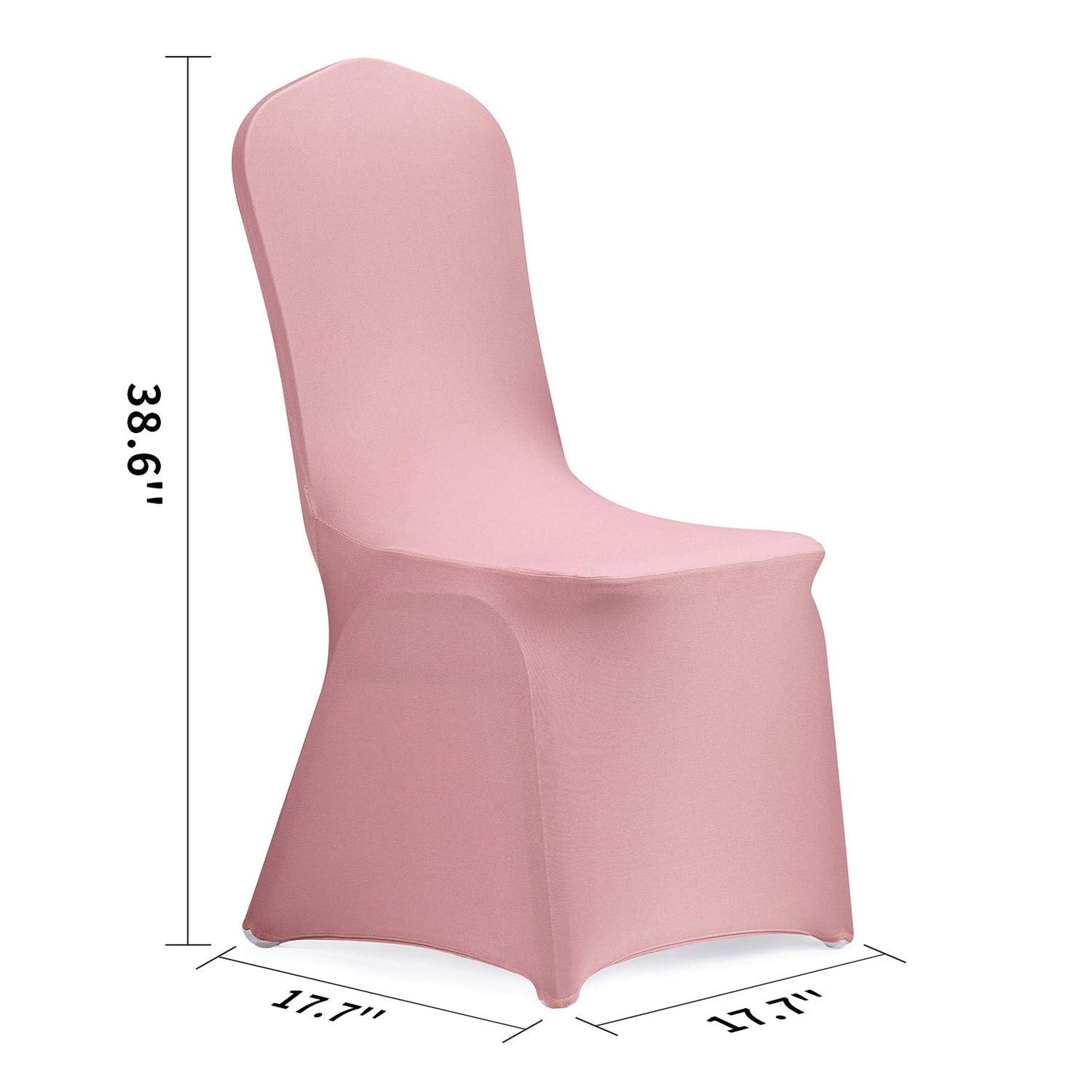Peomeise Stretch Spandex Chair Cover for Wedding Party Dining Banquet Event (Dusty Rose, 6)