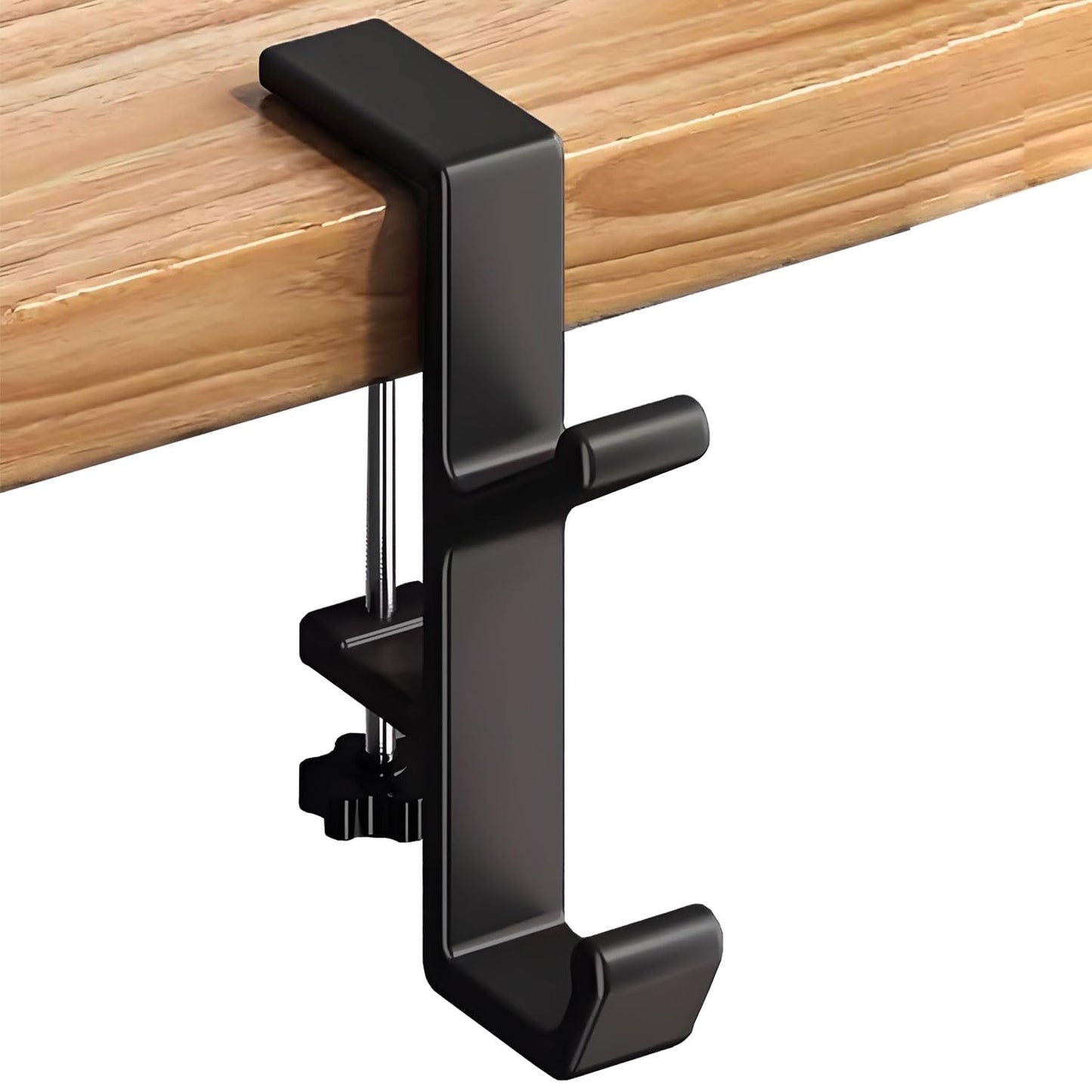 JAKO Headphone Stand Hanger Holder, Under Desk Aluminum Alloy Headset Stand with Fit for Gaming PC Accessories,Under Desk Clamp Hook Mount Suitable for Office, Computer Desk (Black)