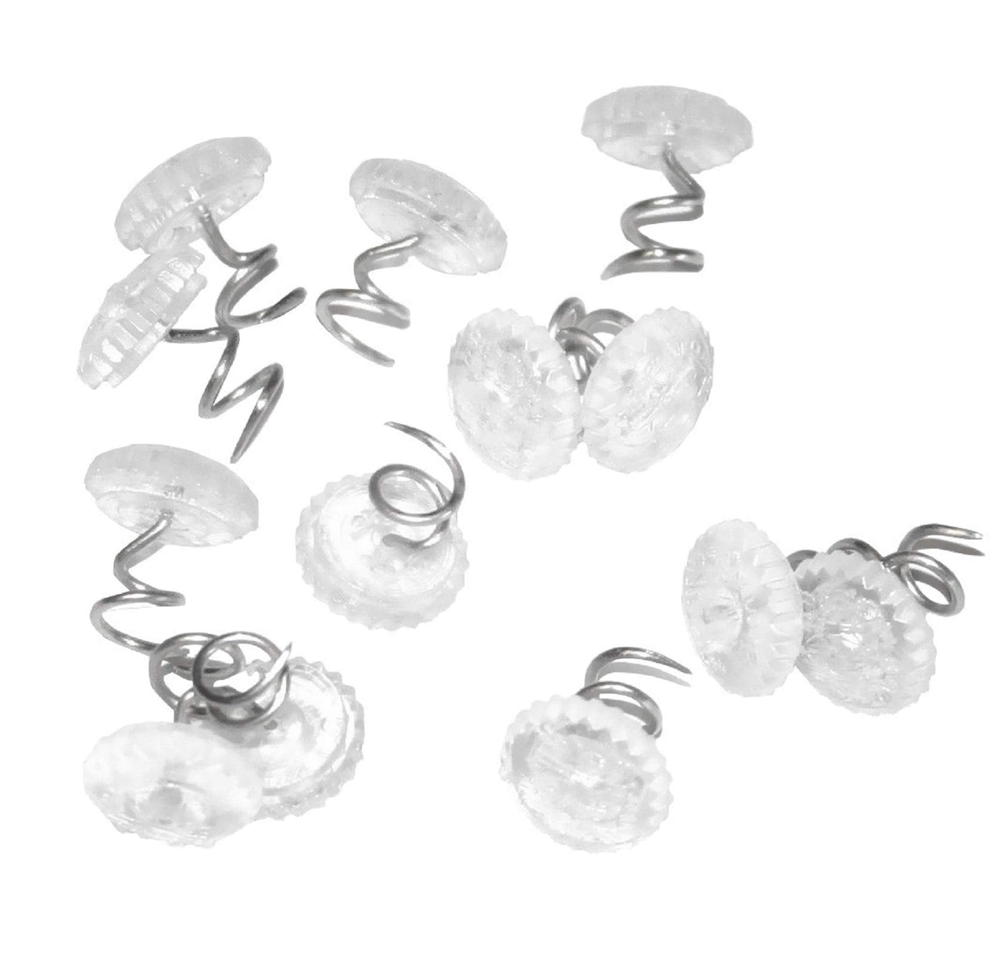 Attmu 60 Pcs Upholstery Tacks Headliner Pins Clear Heads Twist Pins for Slipcovers and Bedskirts, 0.5 Inches Bed Skirt Pins