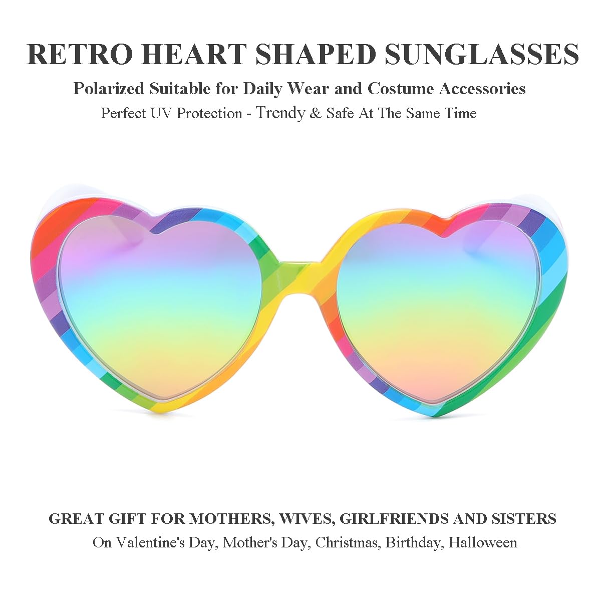 Gleyemor Polarized Heart Shaped Sunglasses for Women Trendy Glasses Fashion Accessories