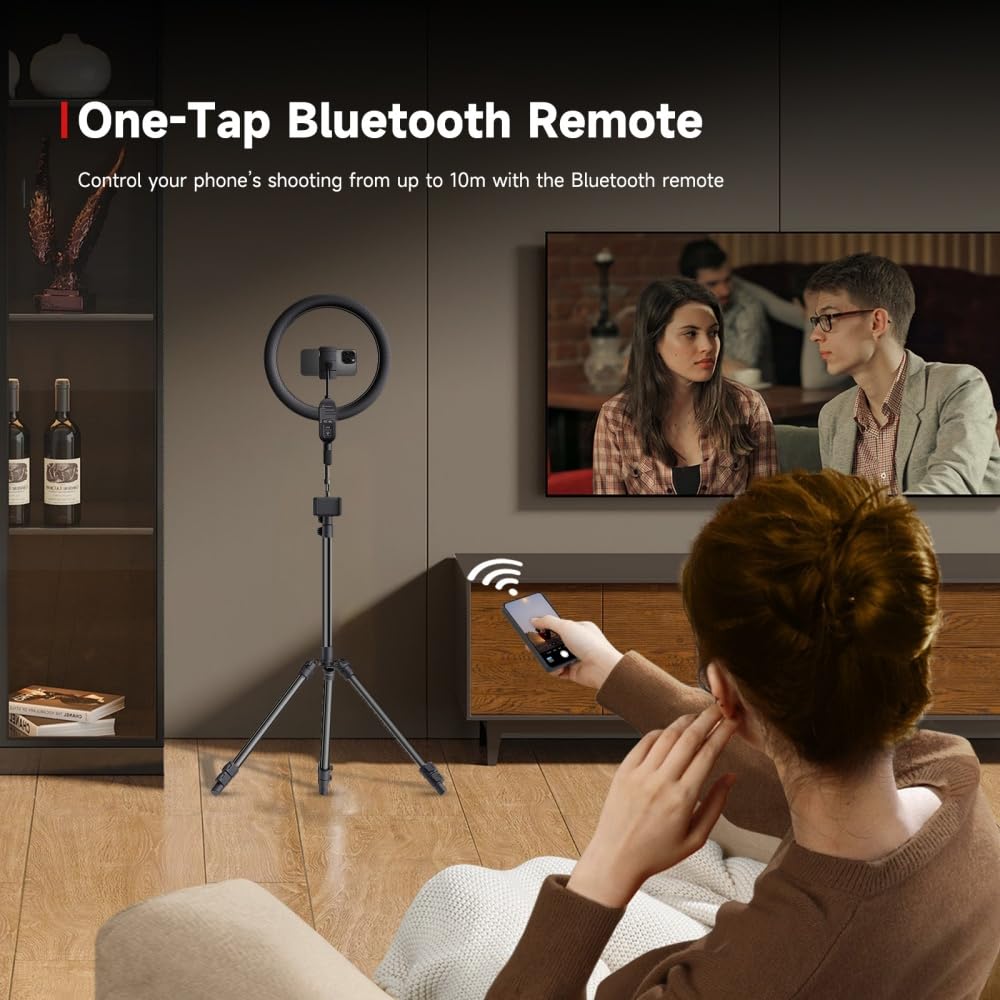 Synco Xview M4 Phone Vlog Selfie Monitor Rear Camera Monitor Video Transmission with 164FT Range, 3H Battery, Built-in Speaker for YouTube TikTok Live Streaming Black Magnectic Case