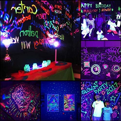 Litake UV Black Lights for Glow Party, 6W LED Disco Ball Strobe Lights for Dark Party Supplies, Sound Activated with Remote Control, Dj Light for Halloween Xmas Birthday Party Home Decorations, 1 Pack