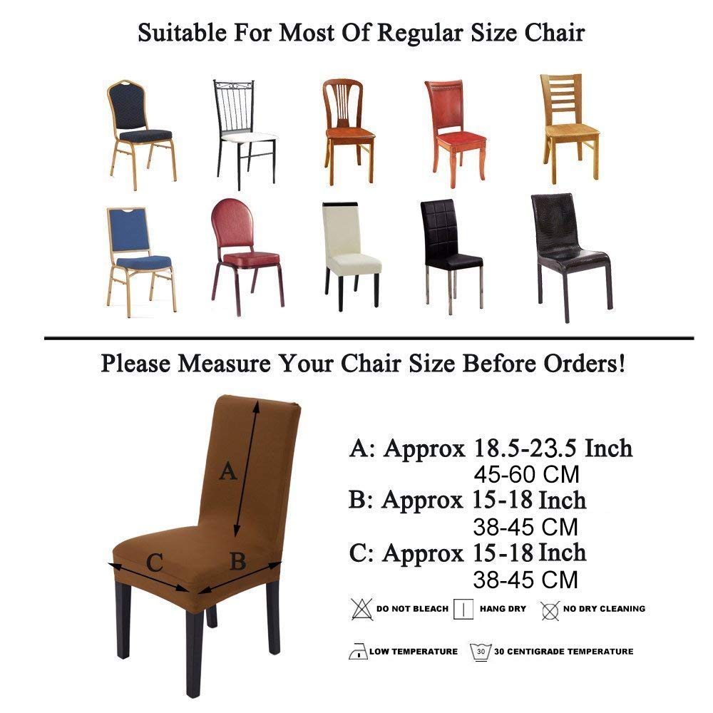 SheYang Spandex Fabric Stretch Removable Washable Dining Room Chair Cover Protector Seat Slipcovers(Royal Blue,4)