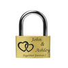 Custom Engraved Padlock (Made in USA) Anniversary, Love Lock for Bridge, Wedding, Personalized Engraved Padlock for You Love L=(40mm/1.57In) x H=(25mm/0.98In) (Twin Heart)