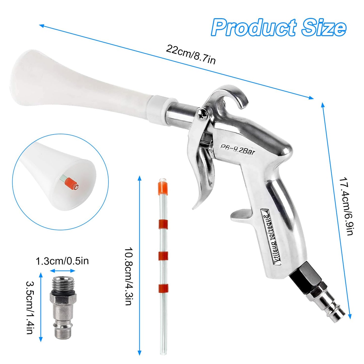 QZQUFJ Air Compressor for Car Detailing Detailing Tool, High Pressure Air Gun Dry Cleaning Tool Kit, Air Gun, Car Clean Gun, Cleaning Gun, for Car Dry Cleaning