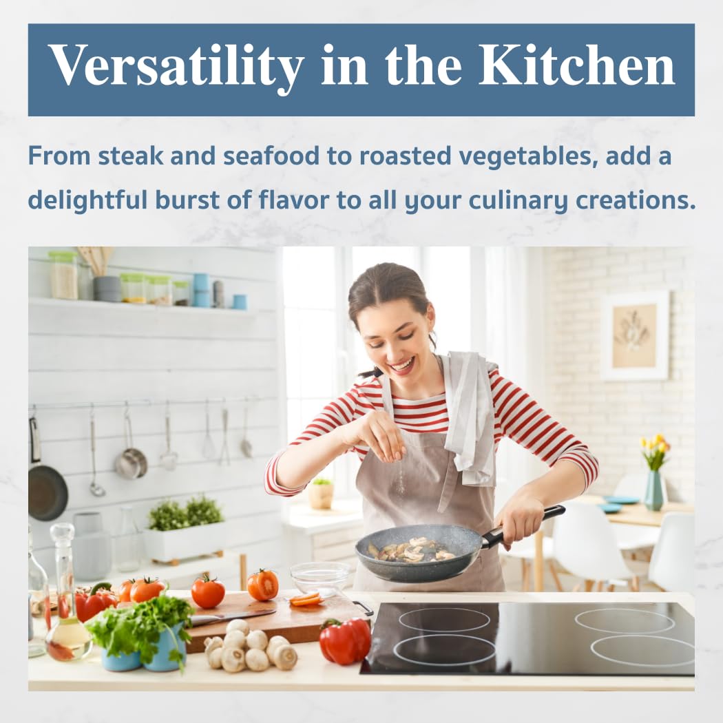 All Goods Mediterranean Sea Salt Grinder Refill – 16oz, Coarse Gourmet Rock Salt, Perfect for Cooking, Salt Grinder, Sal Marina.