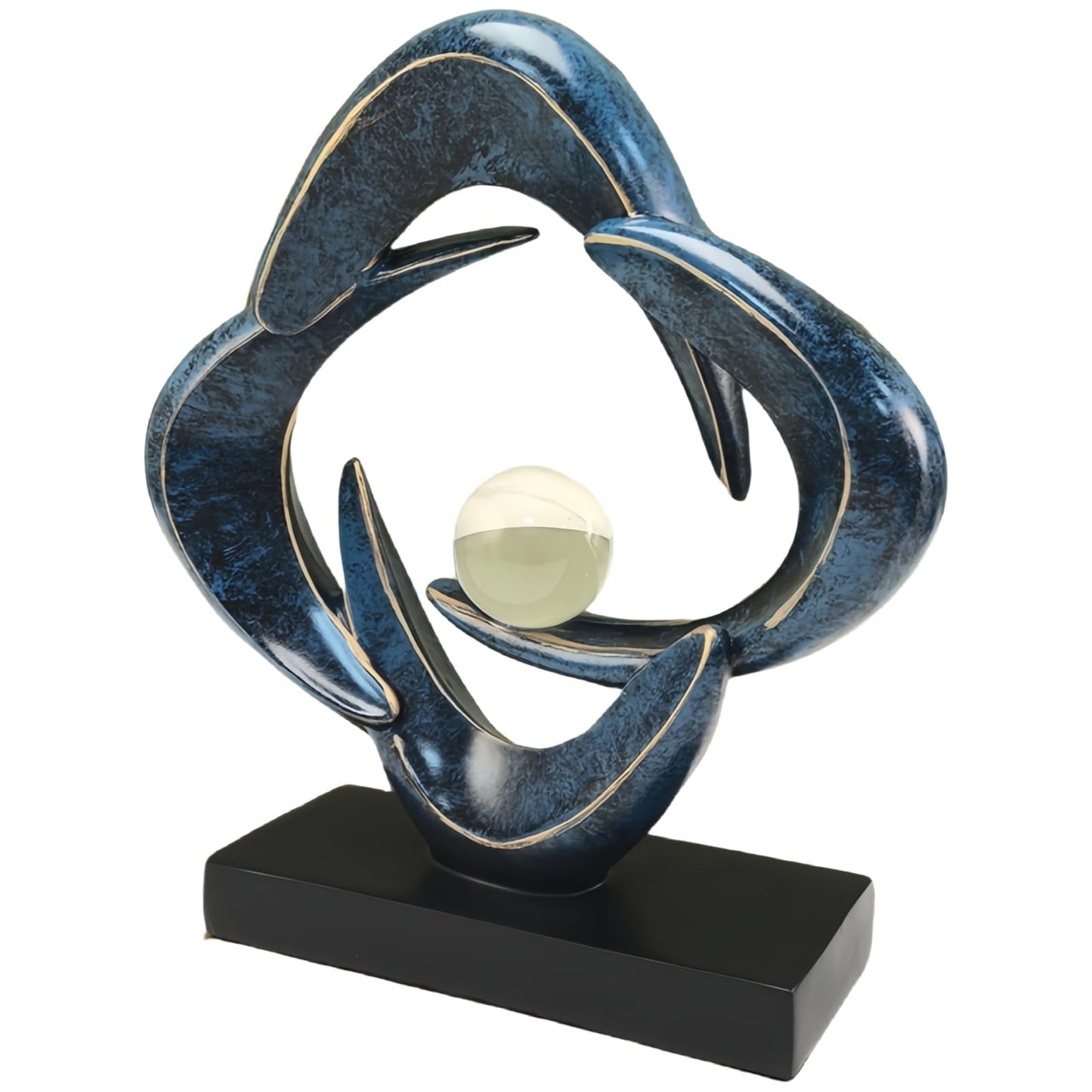 CECKQUE Modern Home Decor Abstract Decorative Sculpture Decorations for Living Room Dining Room Office, Resin Art Statues Coffee Table Bookshelf Decor Accents (Blue)