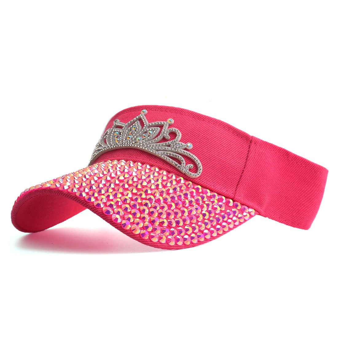 Sparkle Glitter Summer Rhinestone UPF 50+ Bling Ladies Sun Visor for Women Outdoor Sports Fashion Golf Hat