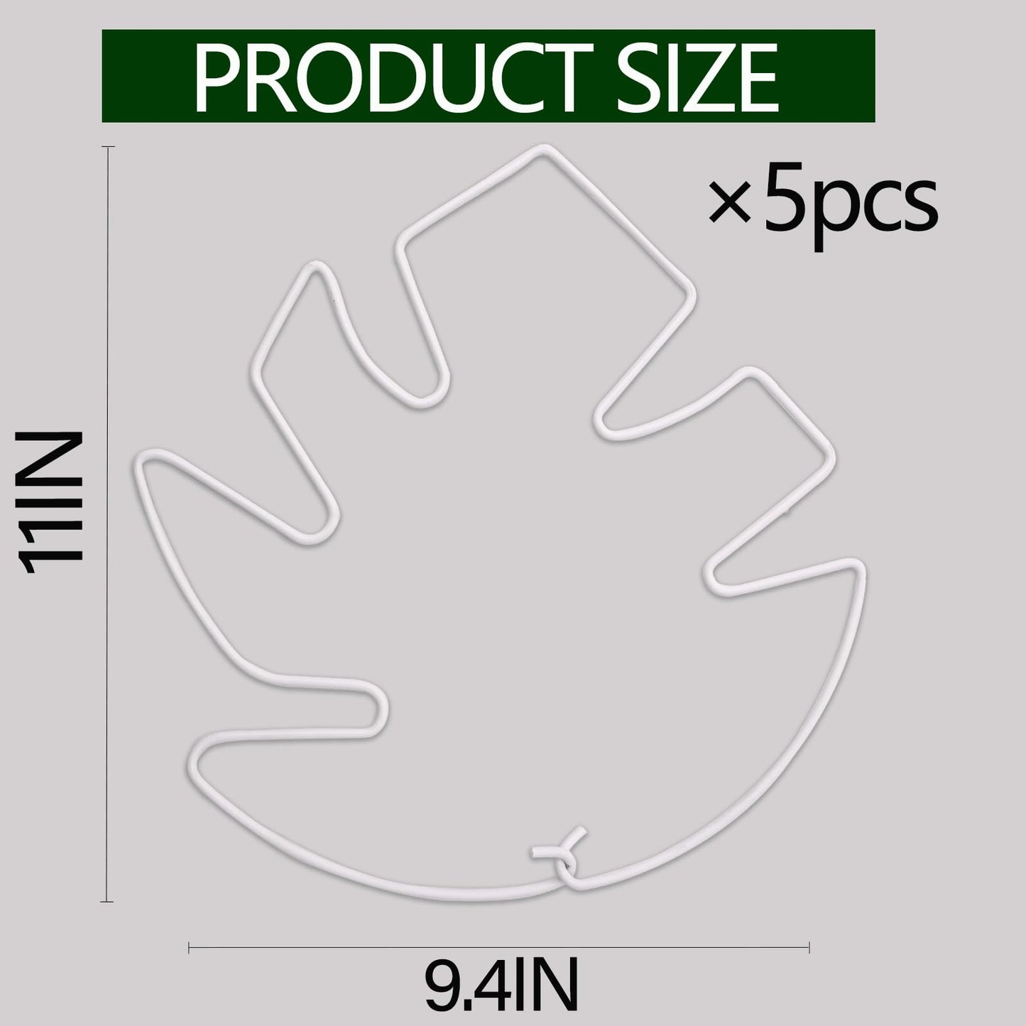 Yohsnor 5PCS Monstera Plant Stem Support White - 11x9.4 inches, Durable Adjustable Leaf Supports for Indoor Plants, Fishbone Cactus Stake Holder for Garden Stability