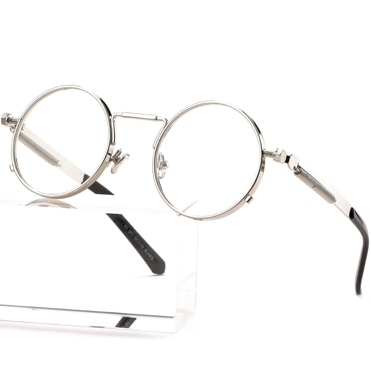 AIEYEZO Round Steampunk Sunglasses Trendy Retro Circle Glasses Gothic Metal Frame 100% UV Blocking Lens