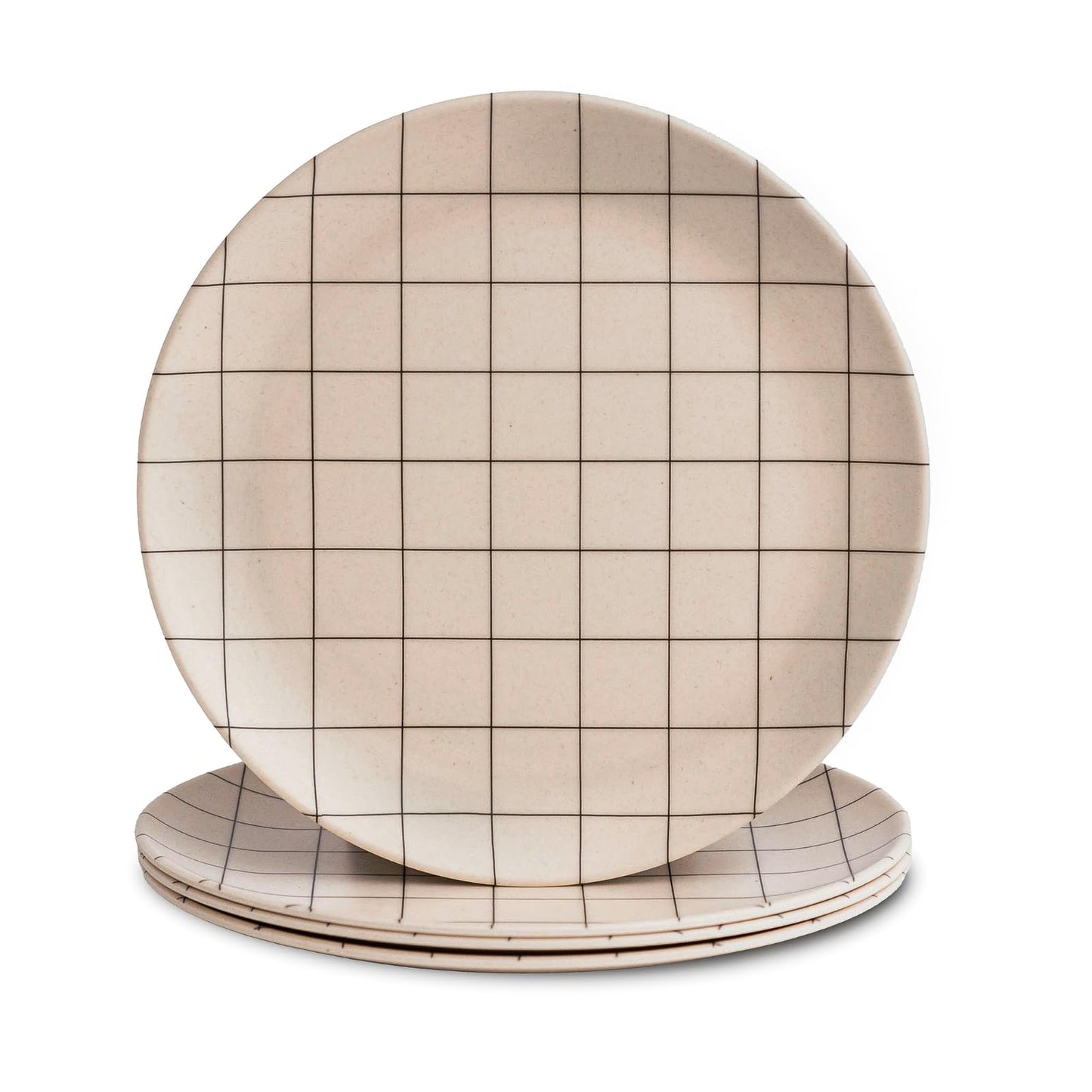 Nook Theory 4 Pack Reusable Bamboo Plates - Non-Toxic Toddler and Kids Plate, Dishwasher Safe, Not Microwavable Dinnerware (Coast 8")