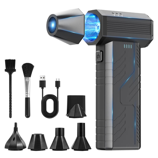 Compressed Air Duster, 3 Gear to 51000RPM Cordless Electric Air Duster, 6000mAh Rechargeable Air Blower with LED Light for Laptop Computer Camera Keyboard Cleaning Dust Hair Replace Compressed Air Can