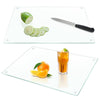 JAMBALAY Tempered Glass Cutting Boards for Kitchen, 16"x12" Clear Glass Cutting Board Set, 2Pcs Chopping Board with Rubber Non Slip Feet, Heat Resistant, Shatter Resistant, Dishwasher Safe