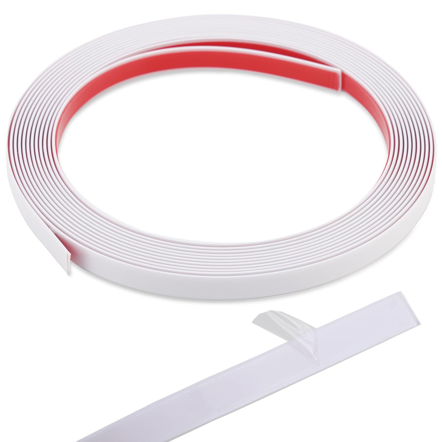 Coengwui Peel and Stick Wall Trim, Flexible Mirror Edging, Finish Molding for Ceiling Floor Tile Edge Furniture and Home Decoration (Matte White, 196.8" x 0.8")