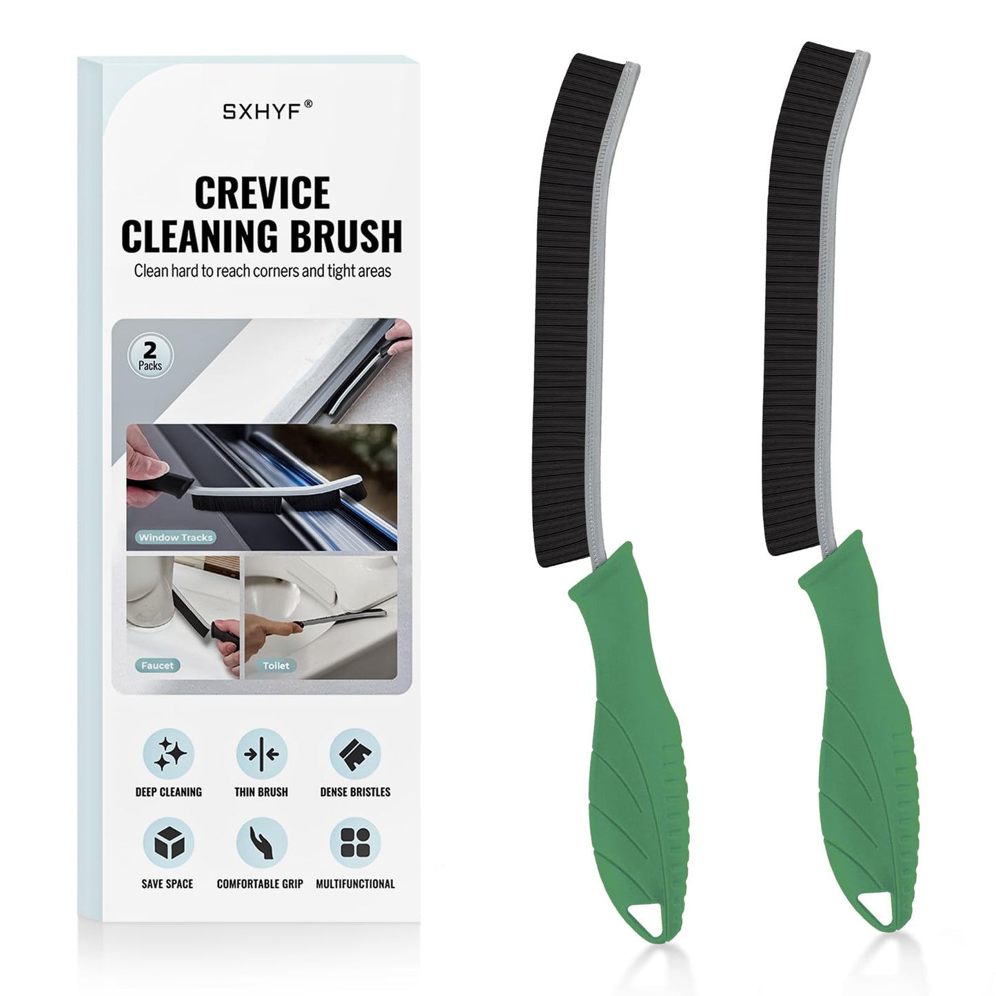 SXhyf Crevice Cleaning Brush - Grout Scrub Brush, House Cleaning Supplies, Gap Cleaning Tools, Home Essentials, Gifts for Women Men, Hard Bristle Crevice Cleaner Brush for Household Use, Bathroom