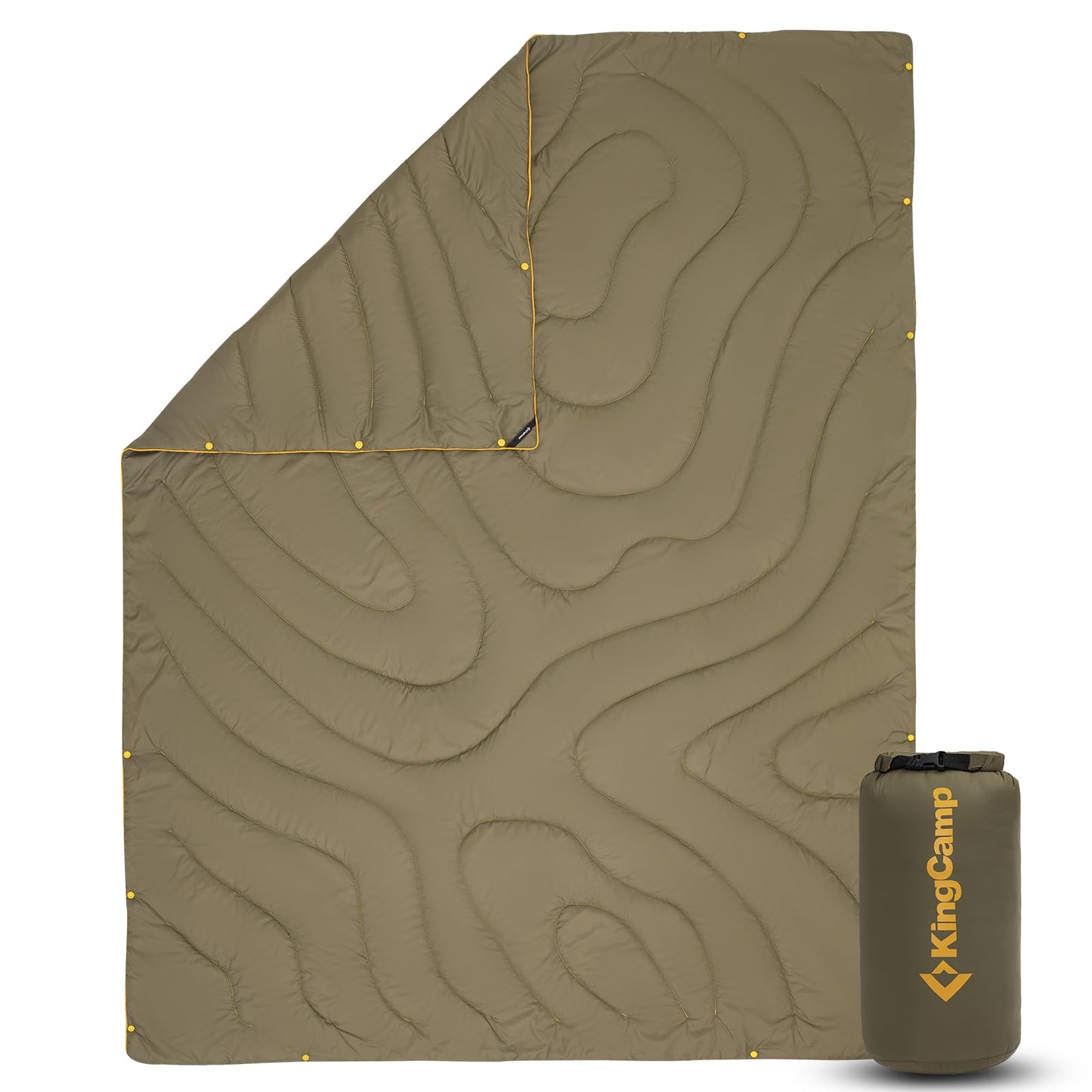 KingCamp Ultralight Camping Blanket, Packable Down Alternative Puffy Wearable Blankets Weatherproof Warm Package Quilt with Snap Buttons for Outdoor Hiking Travel Picnic Stadium (69" x 53", Charcoal)