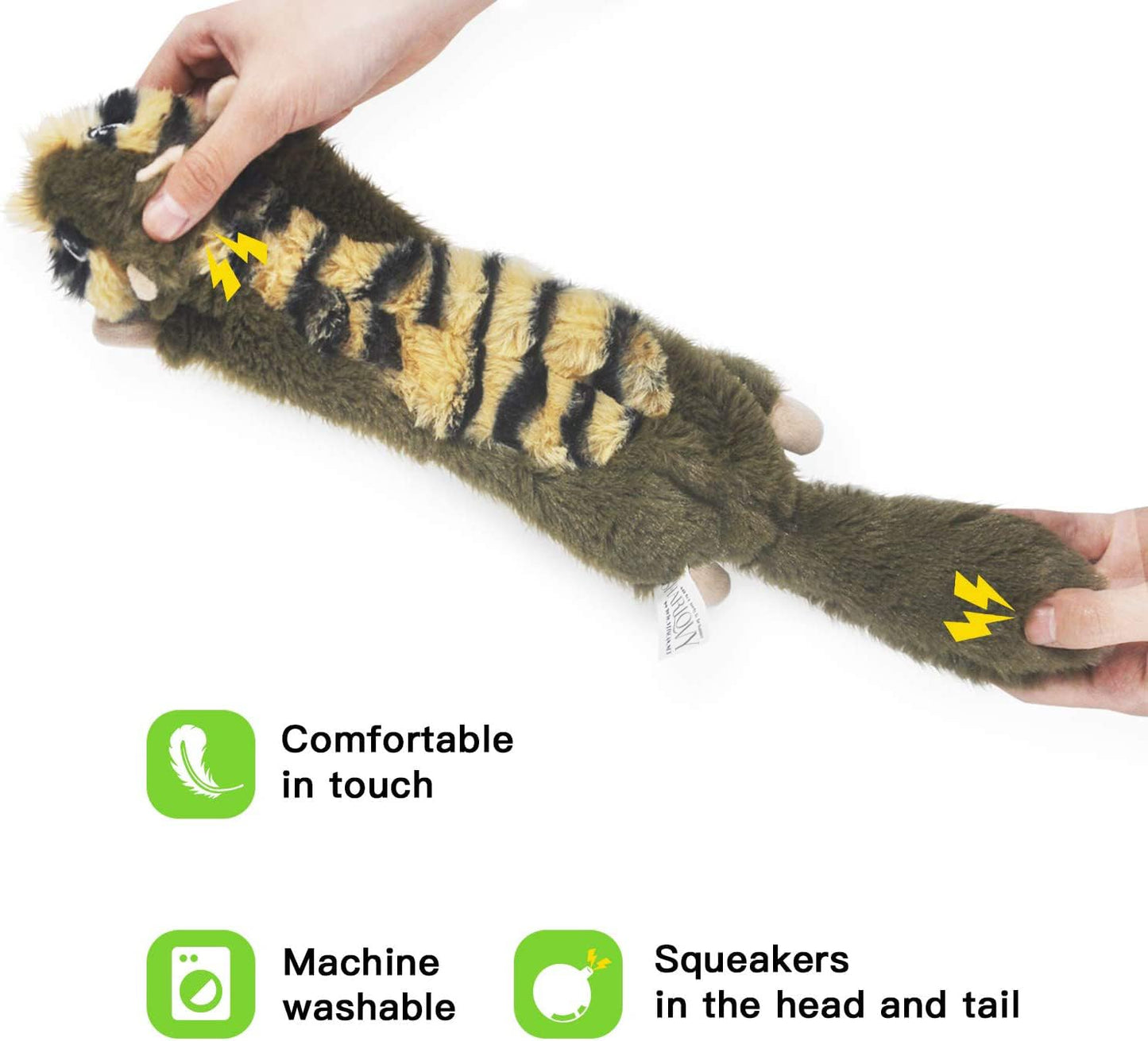 SHARLOVY Dog Squeaky Toy No Stuffing 6 Pack, Dog Toys Crinkle for Small Puppy, Durable Chew Plush Cute Animals Natural for Teething Pet