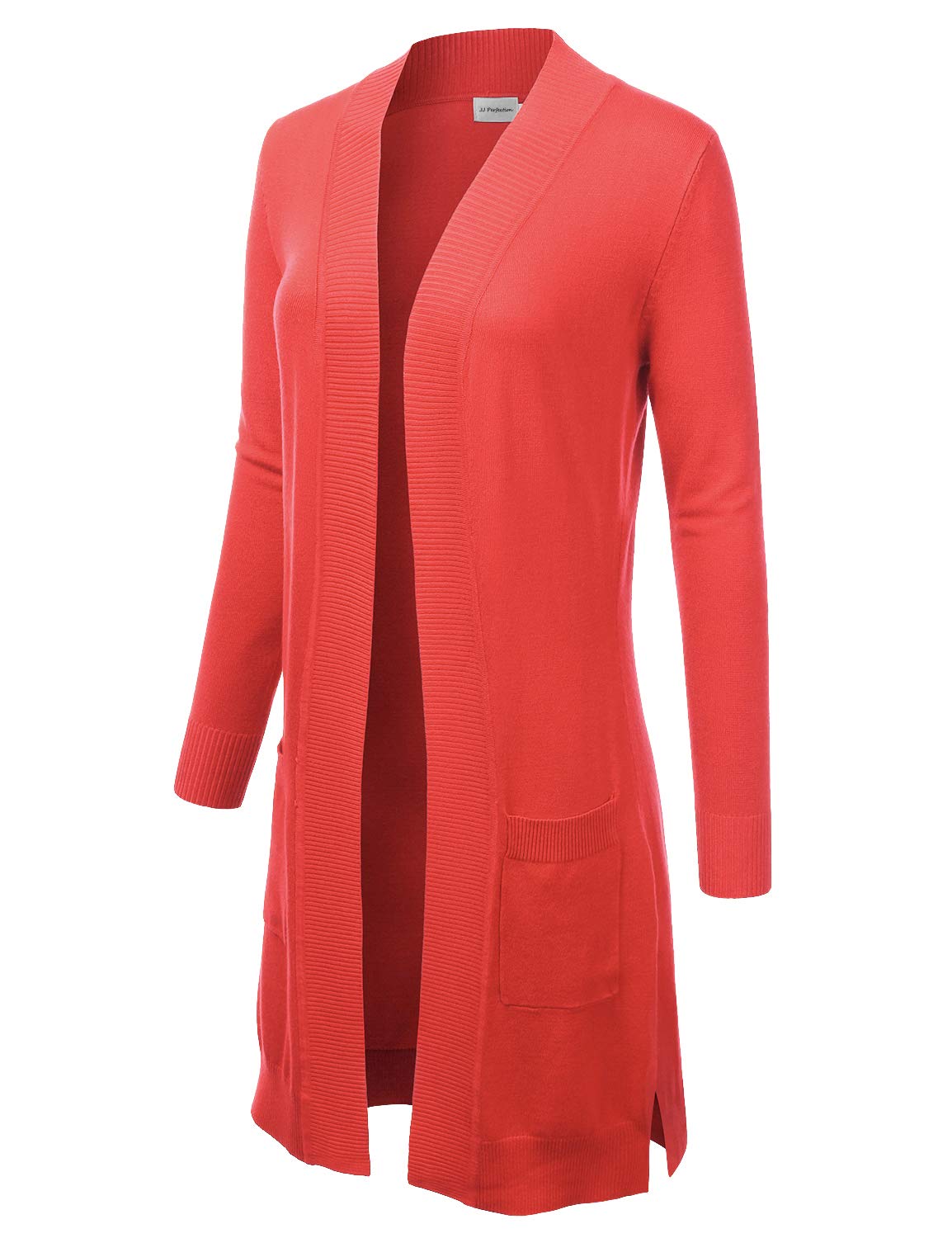JJ Perfection Womens Casual Long Knit Cardigan Long Sleeve with Pockets Lightweight Open Front Sweater Jacket with Plus Size