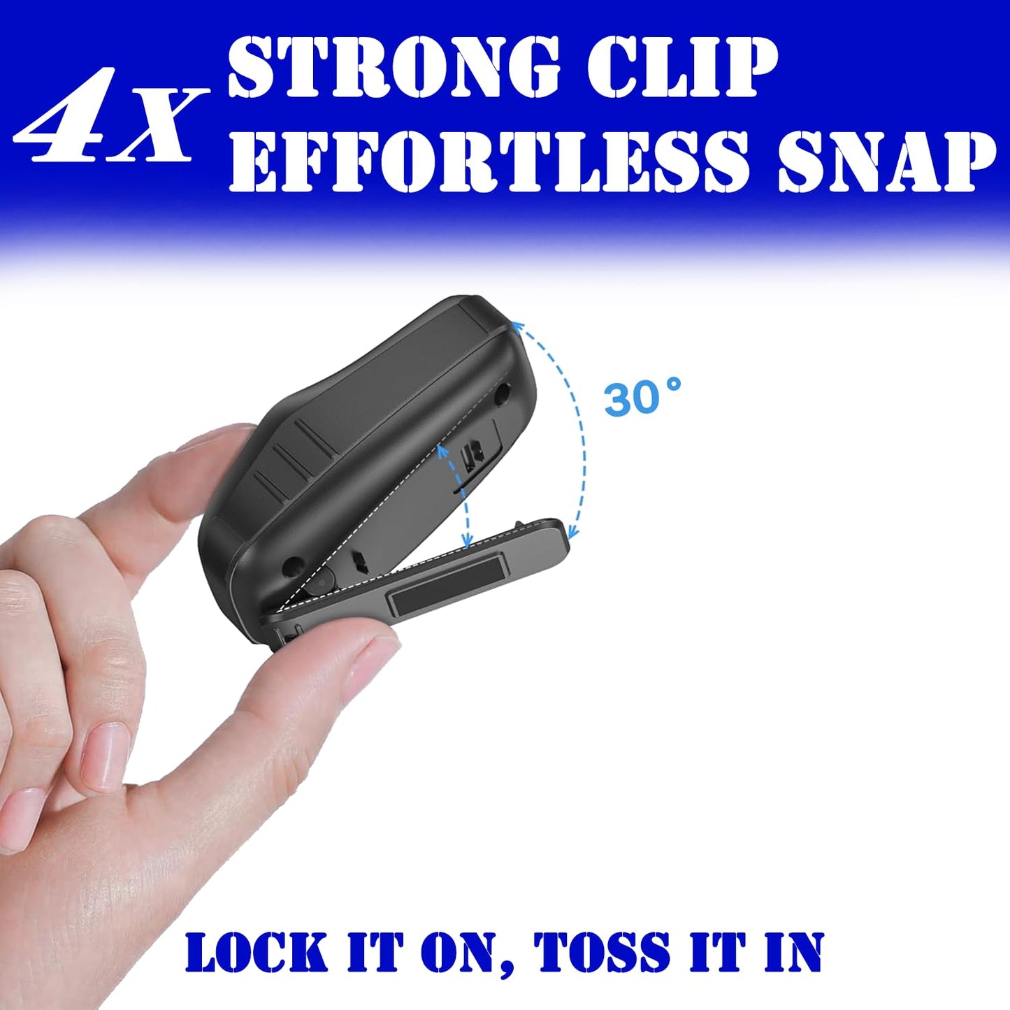 ZYUWM Wearable Bluetooth Speaker, Clip-On Wireless IP67 Waterproof Portable Speaker, Built-in Mic, Hands-Free Music/Calls for Work/Riding/Hiking/Golf/Outdoor (Blue)