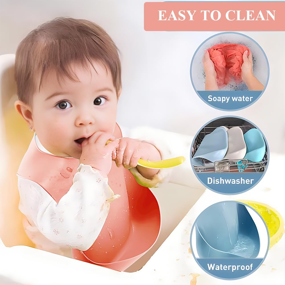 Silicone Baby Feeding Set,Miicasa Baby Led Weaning Supplies Kit With Suction Bowl & Car Plate, Bib, Spoon, Fork, Cup - Food-Grade Silicone, Dishwasher-Safe, No BPAs - For 3+ Months