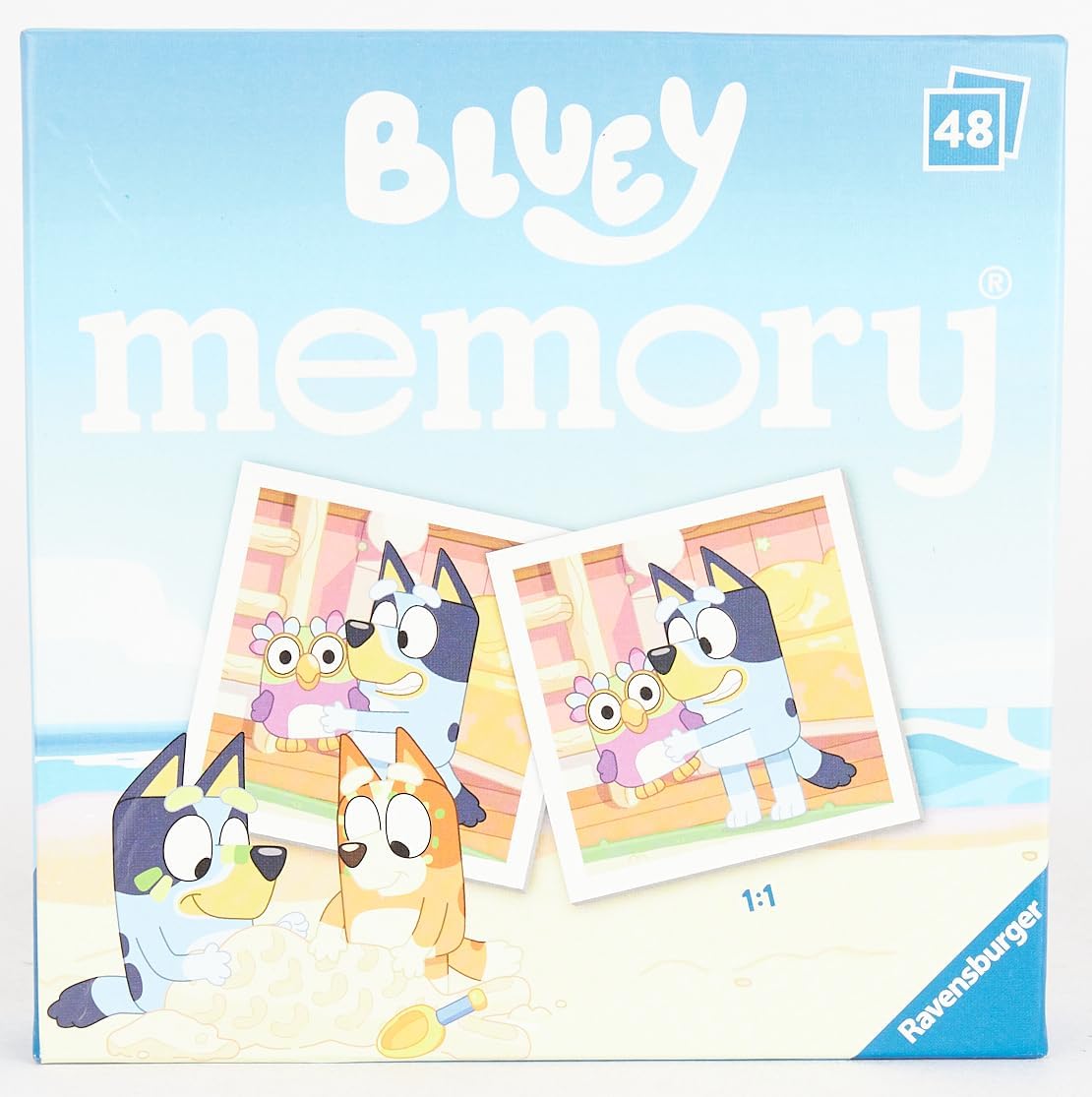 Ravensburger Bluey Mini Memory Matching Picture Snap Pairs Game for Kids Age 3 Years and Up