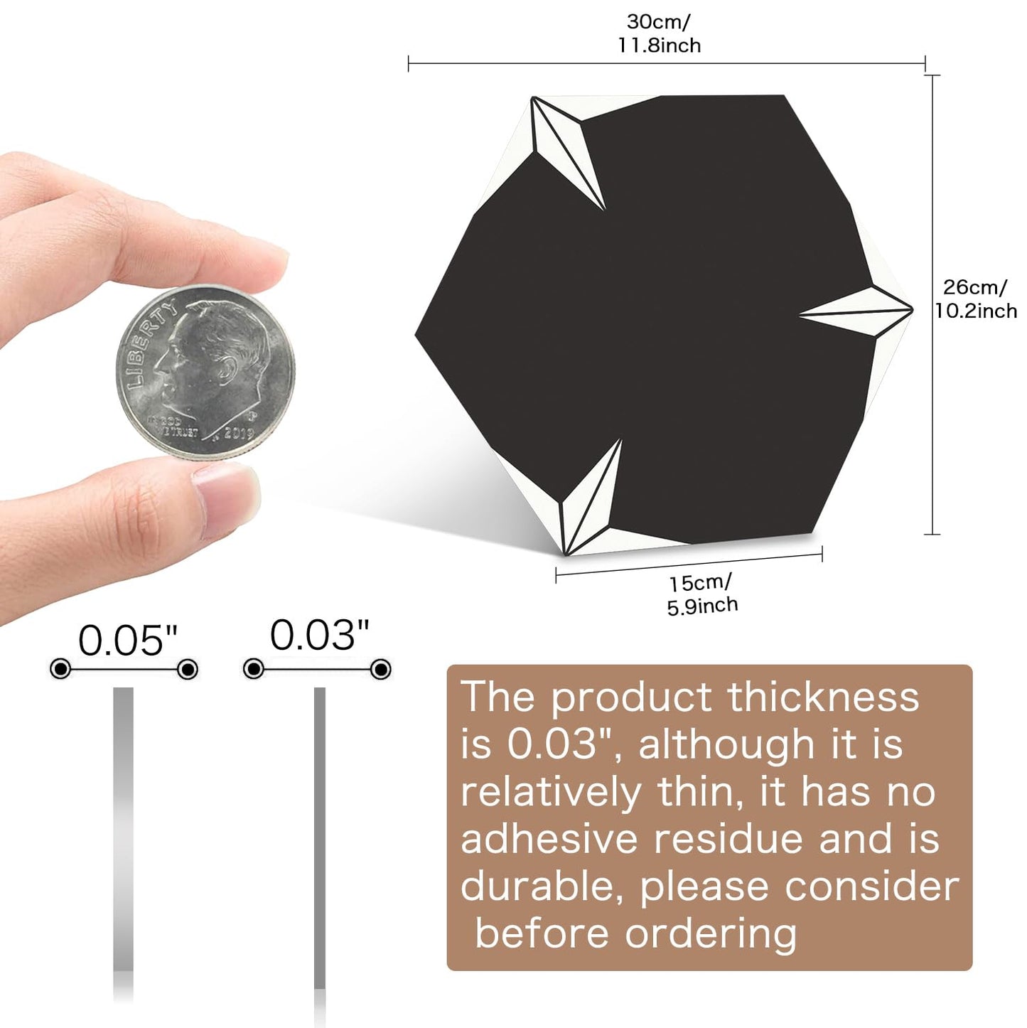 MORCART 20 Pcs Hexagon Peel and Stick Floor Tile: Waterproof Vinyl Flooring, Covers 12.6 Sq Ft, DIY Removable Flooring for Bathroom, Kitchen, Bedrooms, Pet House(Star Black)