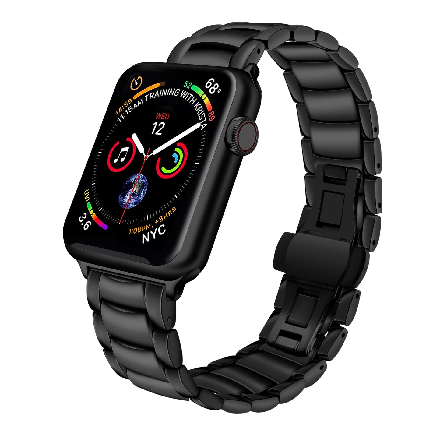 EverSnows Heavy Stainless Steel Bands Compatible for Apple Watch Band 38mm 40mm 41mm,High-Grade Polished Steel Metal Bracelet Bands Replacement for IWatch SE SE2 Series 8/7/6/5/4/3/2/1