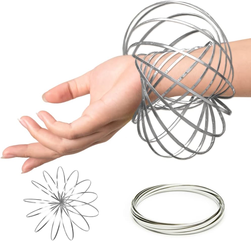 GloFX Kinetic Educational Flow Ring | Spinner Ring Arm Toy, Magic Flow Bracelet Slinky | Multi Sensory Interactive 3D Spring Toy