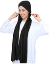Instant Jersey Cotton Hijab Scarf for Women, Non-See Through Tieback Muslim Head Scarf