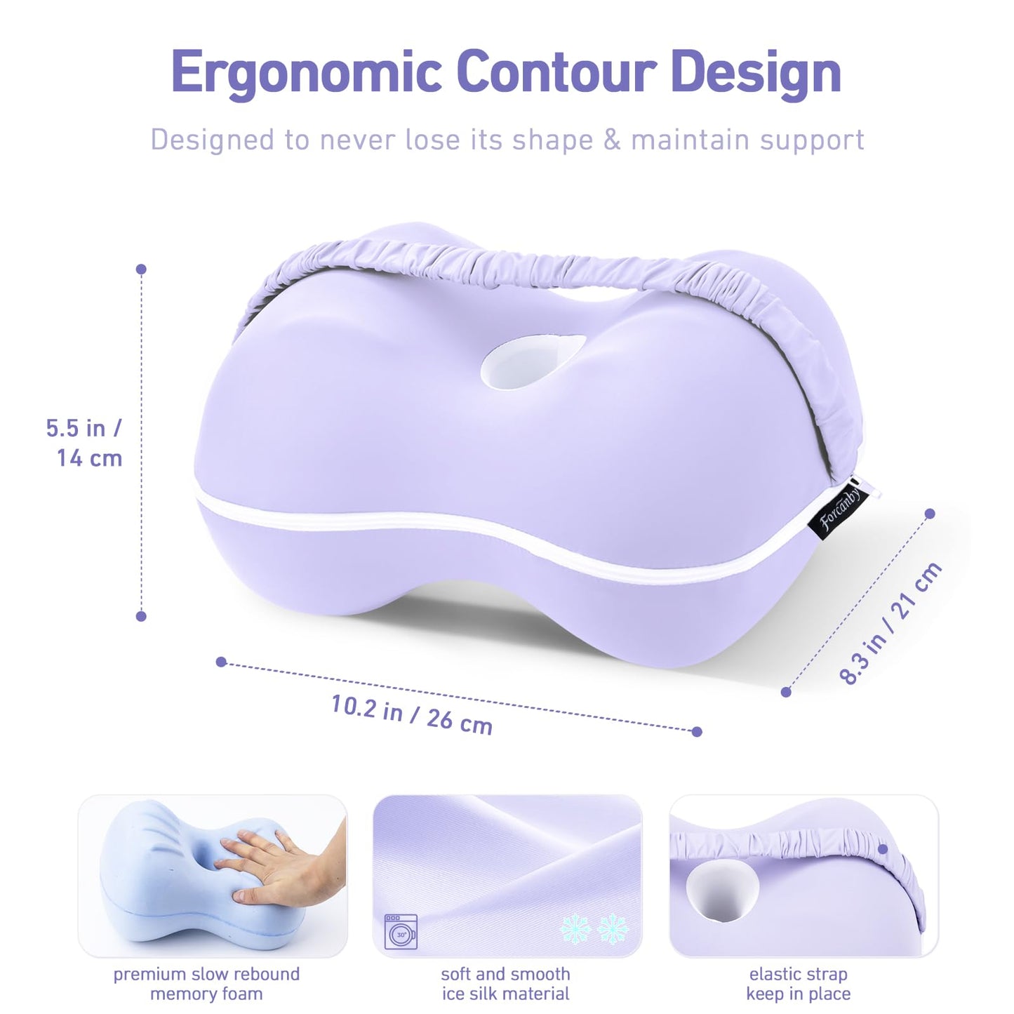 Knee Pillow for Side Sleepers - Smooth Spine Alignment Pillow, Memory Foam Knee Pillows for Back Hip Pain, Spine Aligning, Sciatica, Surgery Recovery, Pregnancy