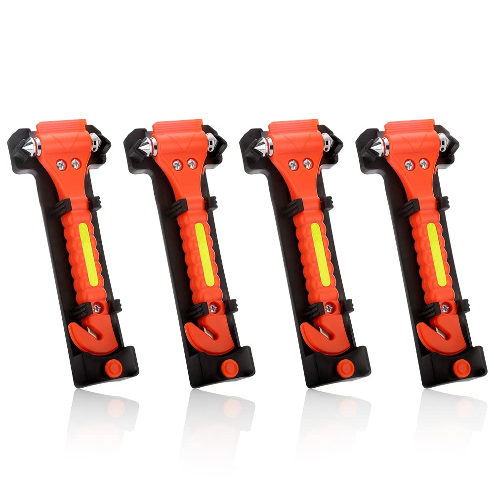SINSEN Car Safety Hammer Set of 2 Emergency Escape Tool Auto Car Window Glass Hammer Breaker and Seat Belt Cutter Escape 2-in-1 for Family Rescue & Auto Emergency Escape Tools