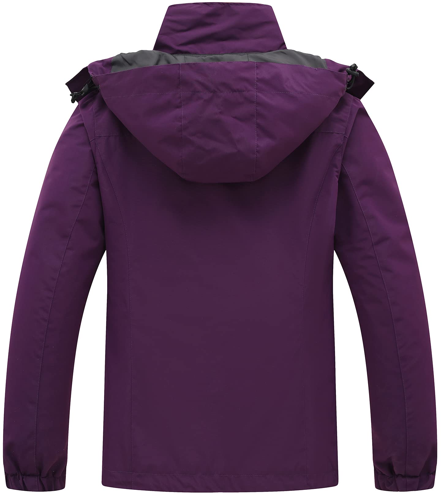 PTSOC Women's 3 in 1 Waterproof Ski Jacket Warm Winter Snow Coat Windproof Hooded Snowboarding Raincoat Purple Medium