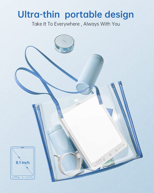 SUXIO Light Therapy Lamp - 10000 Lux Therapy Light, 3 Timing & Mode Happy Lamp, Touch Control Daylight Lamps with Memory Function, Portable Light Therapy Box for Home/Office Use As Lift Mood