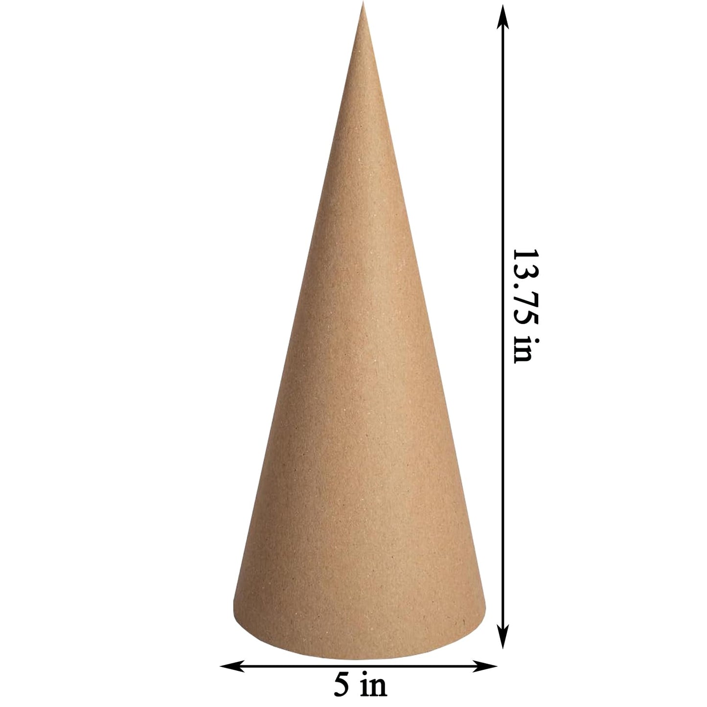 10 Pcs Paper Mache Cones Open Bottom 13.8 x 5 in, Extra Thick Cardboard Craft Cone for Christmas Gnomes Christmas Tree Decoration DIY Art Crafts