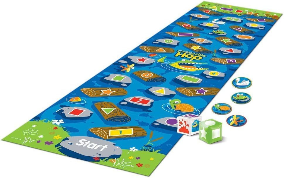 Learning Resources Crocodile Hop Floor Game - Ages 3+ Indoor Games for Toddlers, Gross Motor Skills Toys for Kids, Preschool Learning Activities
