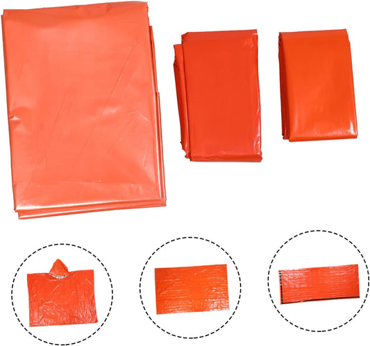 1set Outdoor Survival Sleeping Bag and Thermal Blanket Emergency Tent for Camping Hiking and Wild Survival Essential Heat Retention Tool for Outdoor Activities