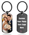 Custom Keychain, Personalized Keychain with Photo Text, Customized Double-sided Photo Gift for Boyfriend Family