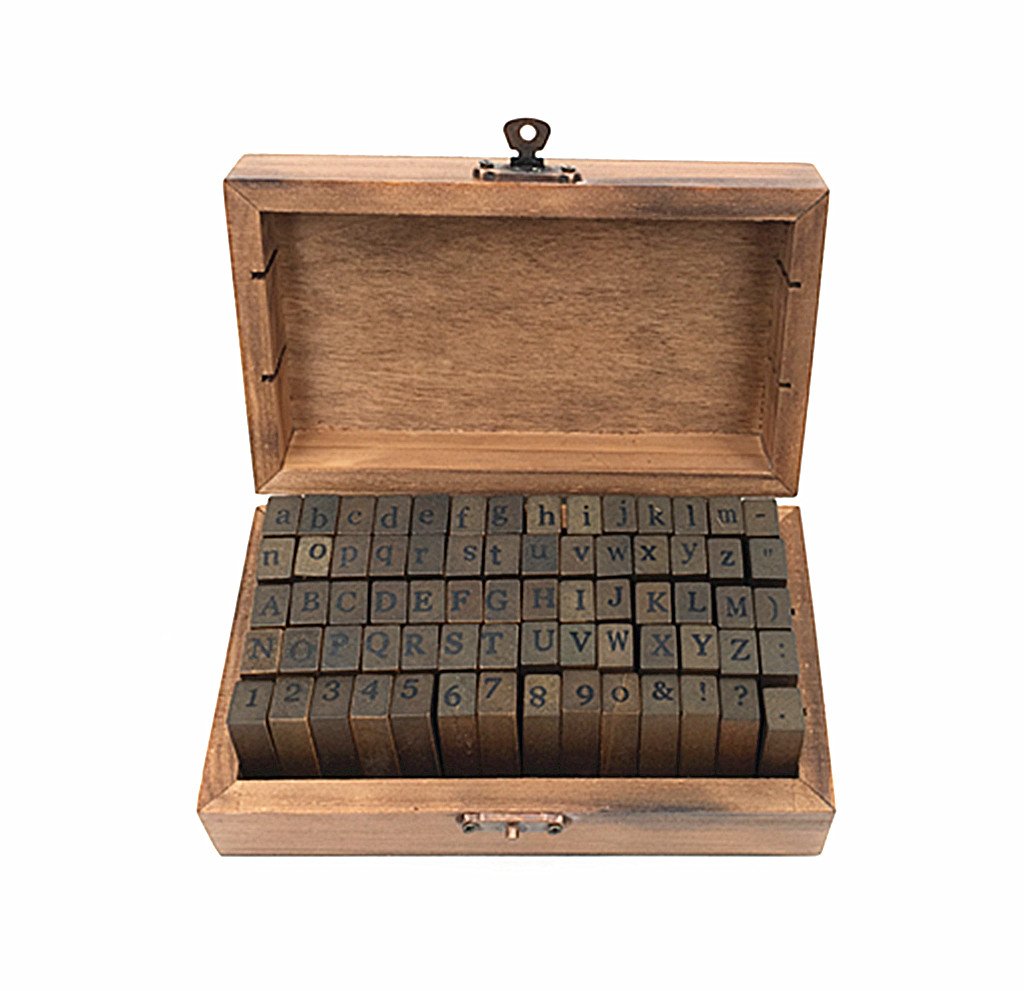 Alphabet Stamps Set,Vintage Wooden Rubber A-Z Letters and Numbers Diary Stamp Kit for Children DIY Scrapbooking Planner Card Making(36pcs)