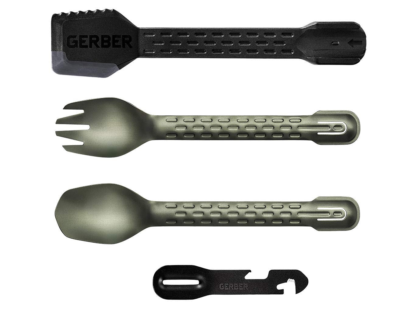 Gerber Gear ComplEAT Camping Utensils Set for Outdoor Cooking, Camping Cutlery with Fork, Spoon, Tongs, Spatula and Multi-Functional Tool, Burnt Bronze