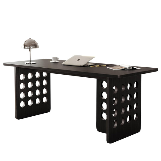 MesaSync 60 Inch Executive Desk, Large Computer Office Desk with Black Desktop,Modern Minimalist Workstations Writing Table Study Desk for Business and Home Office