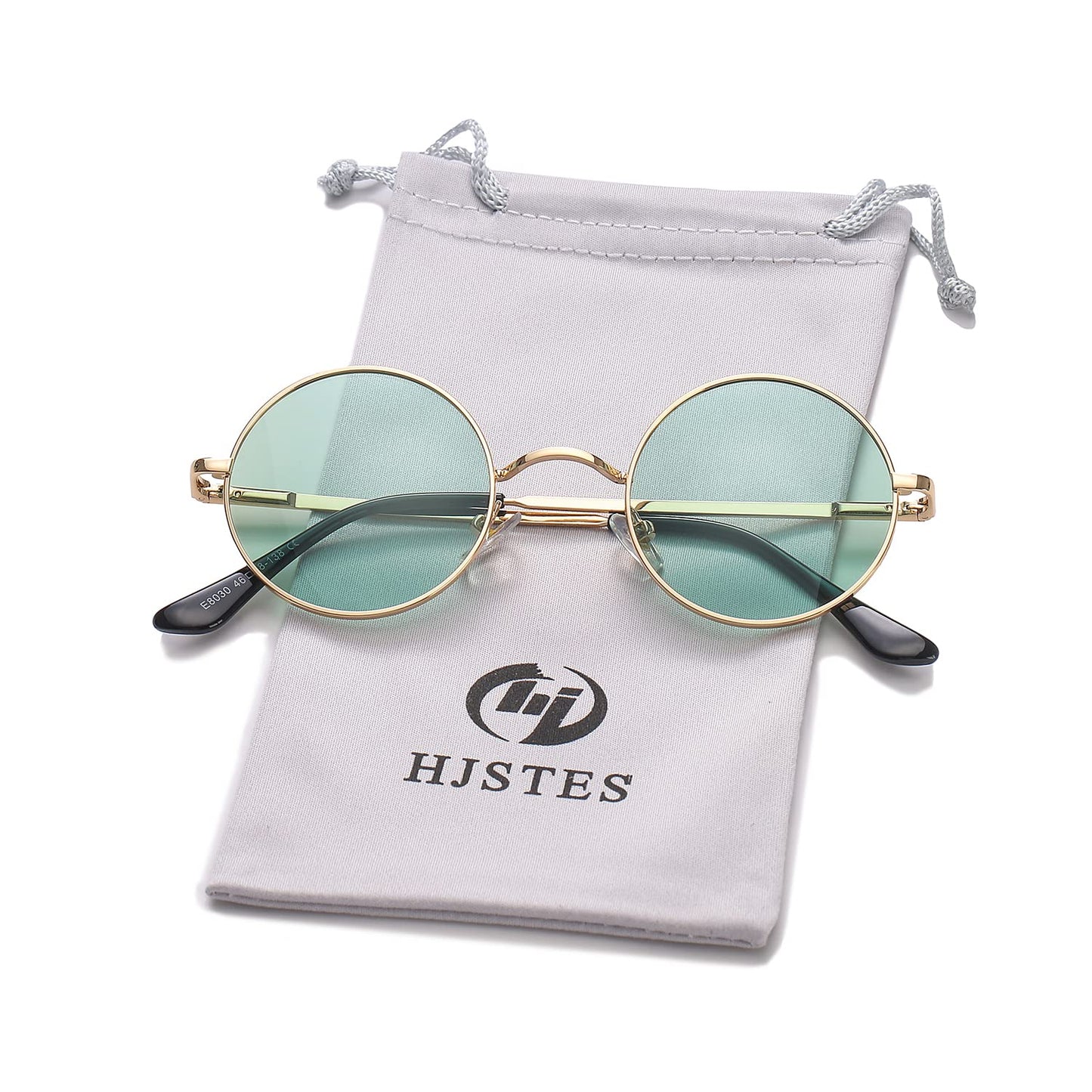 HJSTES Polarized Round Sunglasses Womens Men Retro Hippie Glasses Small Circle Sunnies