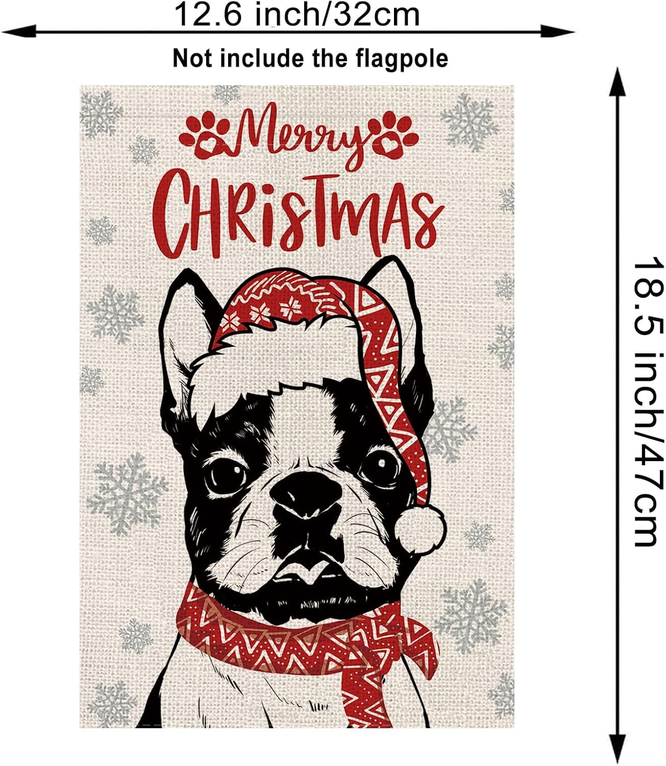 Seasonal Garden Flags Boston Terrier Dog Double Sided Flags Set of 11 Holiday Farmhouse Indoor Outdoor Yard Lawn Christmas Gifts Decorations 12.5x18 Inch