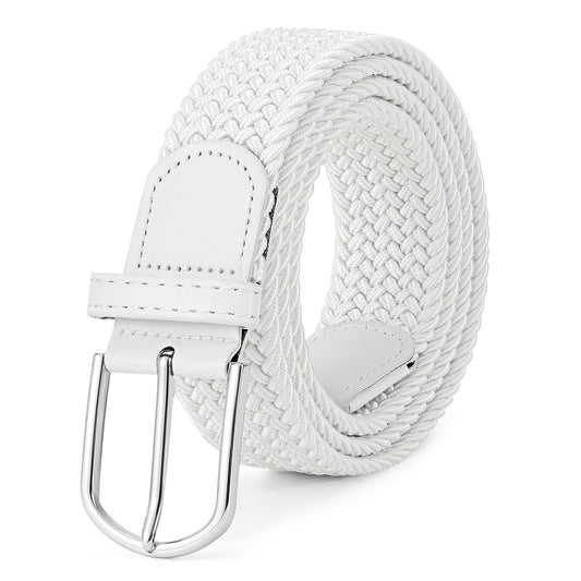 Elastic Braided Belt Mens Golf Belts No-Hole Design Lightweight Breathable Woven Stretch Belt for Golf Casual