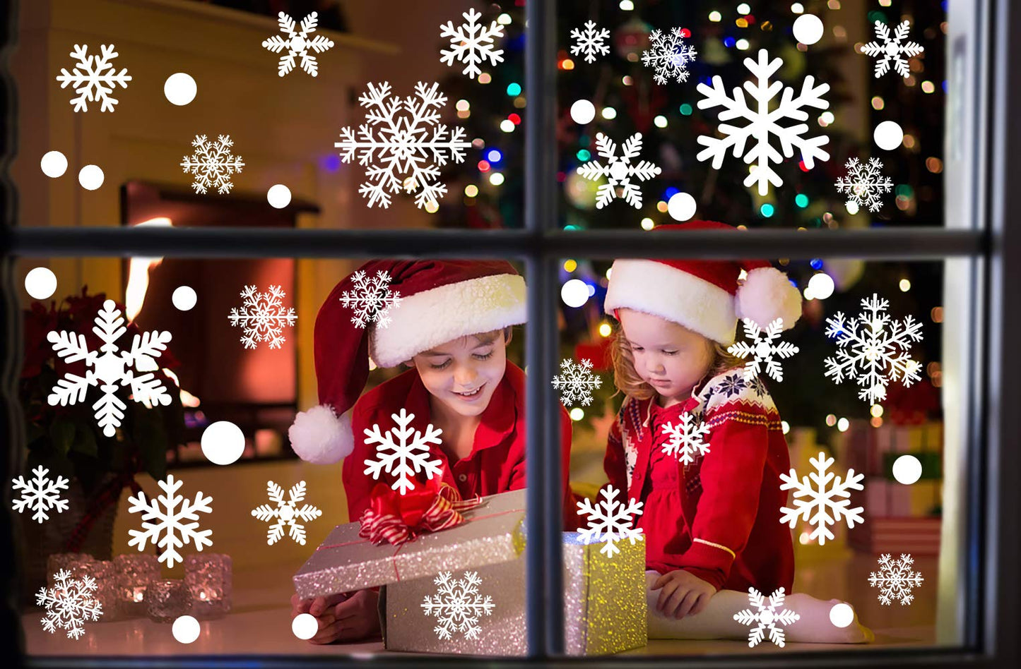 306Pcs Snowflakes Window Clings Decals Decorations White Christmas Window Stickers Winter Wonderland Decorations for Christmas Party