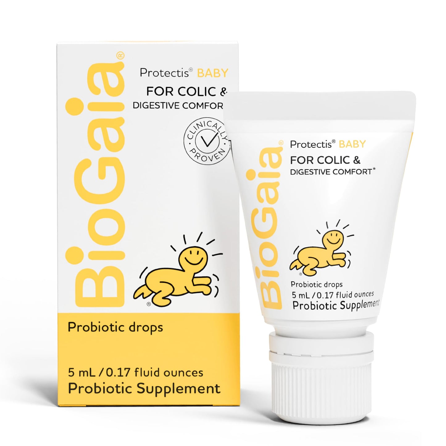 BioGaia Protectis Baby Probiotic Drops | Baby Essentials for Colic & Gas Relief | Safe for Newborns | Ease Crying, Fussing, Colic, Gas, Spit-ups & Constipation | No Dairy, Soy & Gluten | 5mL