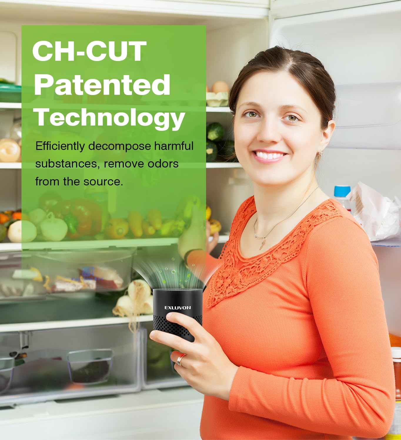 Exluvon Refrigerator Deodorizer, Fridge Odor Eliminator Lasts for 10 Years, Household Essentials Travel Size Air Purifiers, More Effective Than Baking Soda and Bamboo Charcoal Air Purifying Bag, Black