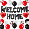 Welcome Home Decorations Silver,Welcome Home Foil Balloon Banner with Confetti Balloons,Silver Heart Balloons Pennant Flag Bunting for Baby Shower Home Family Party Supplies
