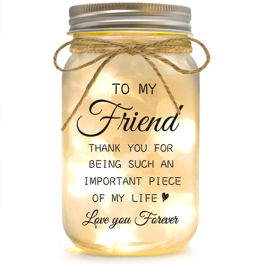 Bestie Gifts for Women Friendship - Mason Jar Night Lights, Gifts for Friends Female, BFF Soul Sister Work Bestie Gifts for Women, Birthday Thankgiving Christmas Gifts